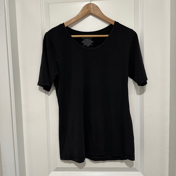 DOWNEAST Half Sleeve Tee Black Women’s XL TShirt Cotton Spandex Short Sleeve - Picture 1 of 7